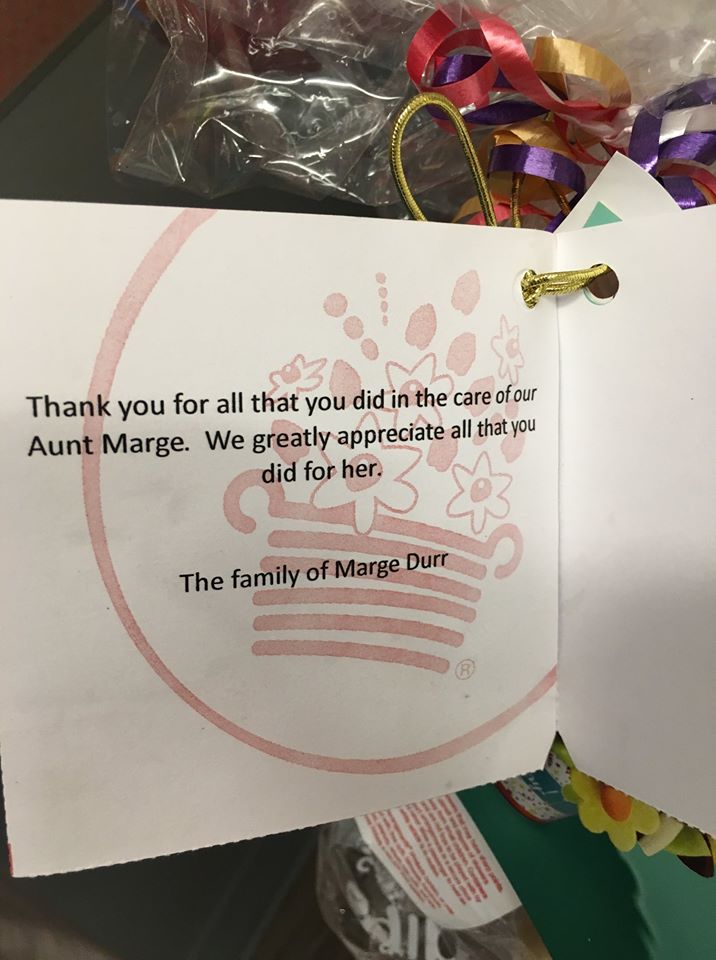A Pleasant Surprise from a Recent Patient’s Family